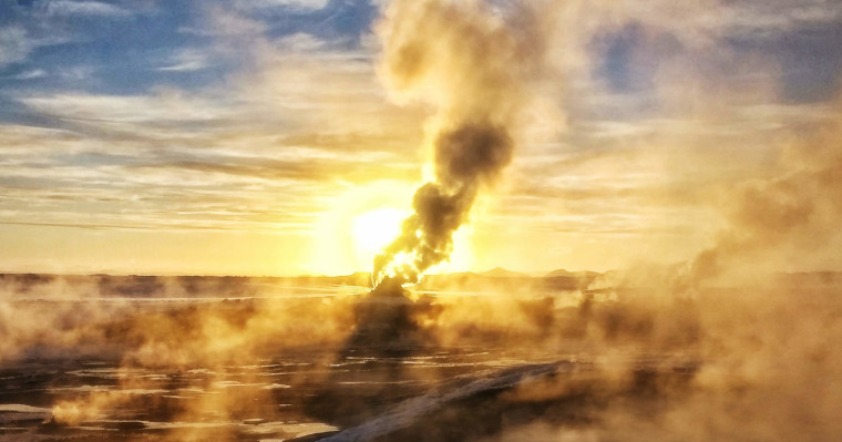 A geothermal field in Iceland